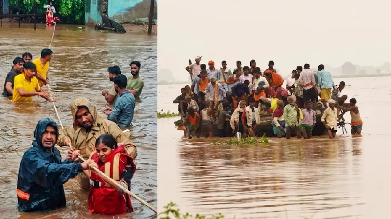 गंगाजी के नज़दीक बाढ़ की स्थिति